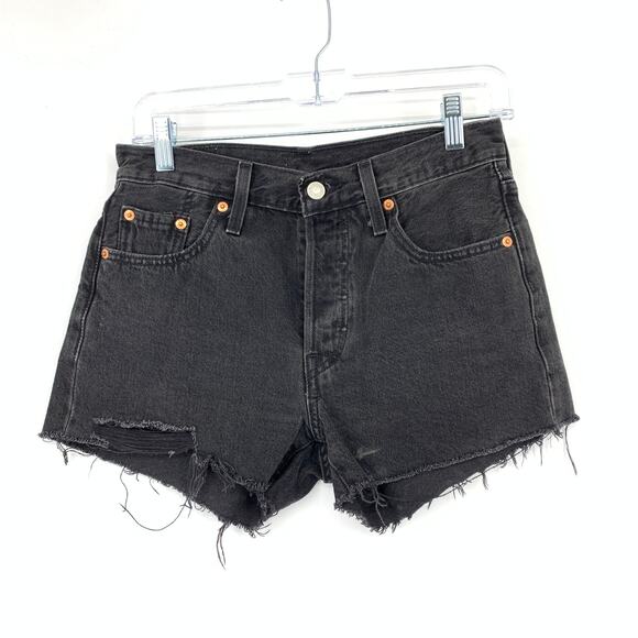 Levi's Pants - Levis 501 Cut Off Jean Shorts Womens Size 25 Black Wash